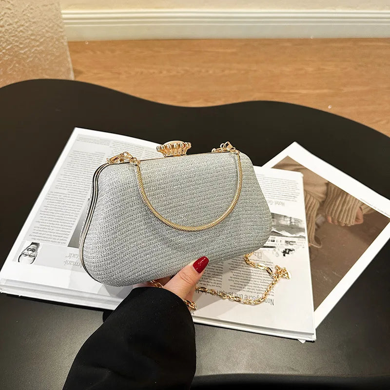 Luxury High Design Women Evening Bag Brand Party Banquet Glitter Bag For Ladies Wedding Clutch Handbag Shoulder Bag Chain Bolsas