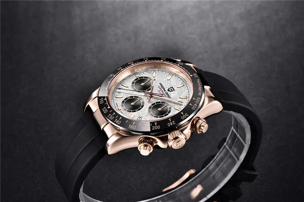 Original New PAGANI DESIGN PD-1664 Luxury Japan VK63 Movt Quartz Wristwatches Sapphire Waterproof Chronograph Gold Reloj Hombre