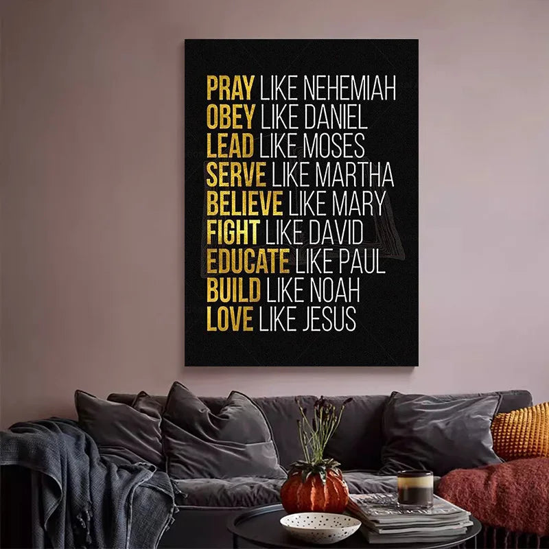 Christian Bible Wall Art – Inspirational Canvas Poster Print for Home, Office, or Studio Decor, Frameless