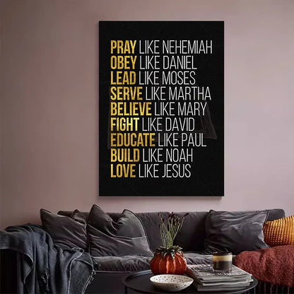 Christian Bible Wall Art – Inspirational Canvas Poster Print for Home, Office, or Studio Decor, Frameless
