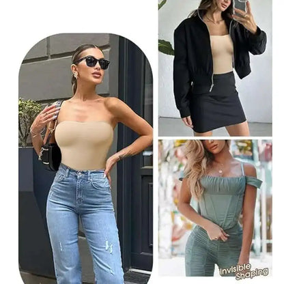 Strapless Thong Bodysuit – Bustier Tube Top, Seamless Tummy Control Shaper