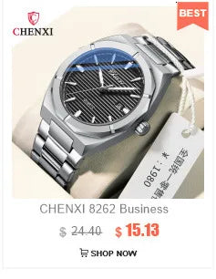 Chenxi 8220 Dragon Totem Embossed Calendar Waterproof Men's Chinese Style Wrist Watch Steel Band Business