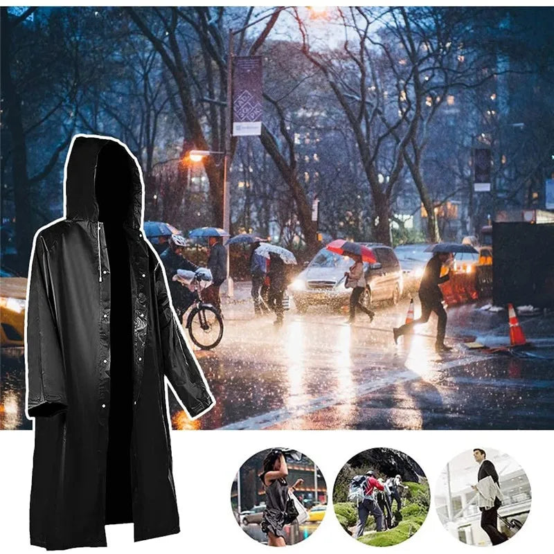 EVA Long Raincoat Unisex Male Women Rain Coats Poncho Suit Jacket Tourist Bike Ladies Running Hooded Hiking Rainwears Waterproof