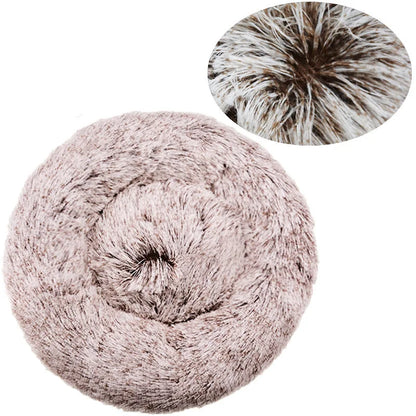 Round Plush Pet Bed – 6 Sizes (40–90 cm) for Large & Medium Dogs, Super Soft Cat Bed, Winter Warm Dog House