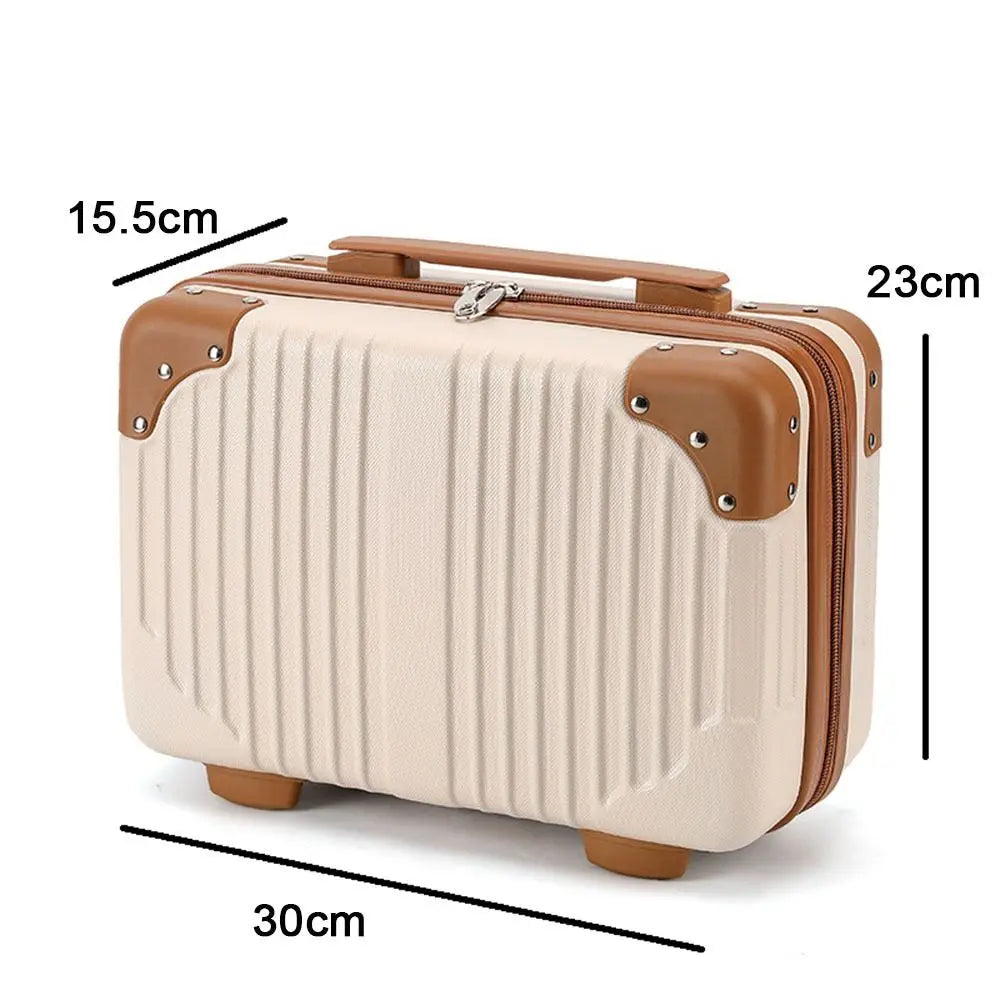 Portable Mini Travel Suitcase Cosmetic Box Large Capacity Hand Luggage Organizer Makeup Case Gift Bag Small Boarding Case 14inch