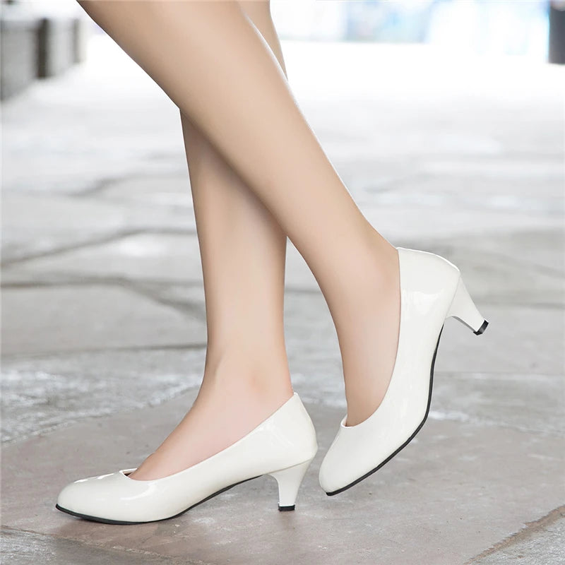 Women's Shoes On Heels Elegant Medium High Heeled Ladies Pointed Toe Fashion Pumps For Woman Office Wedding Party Shoes