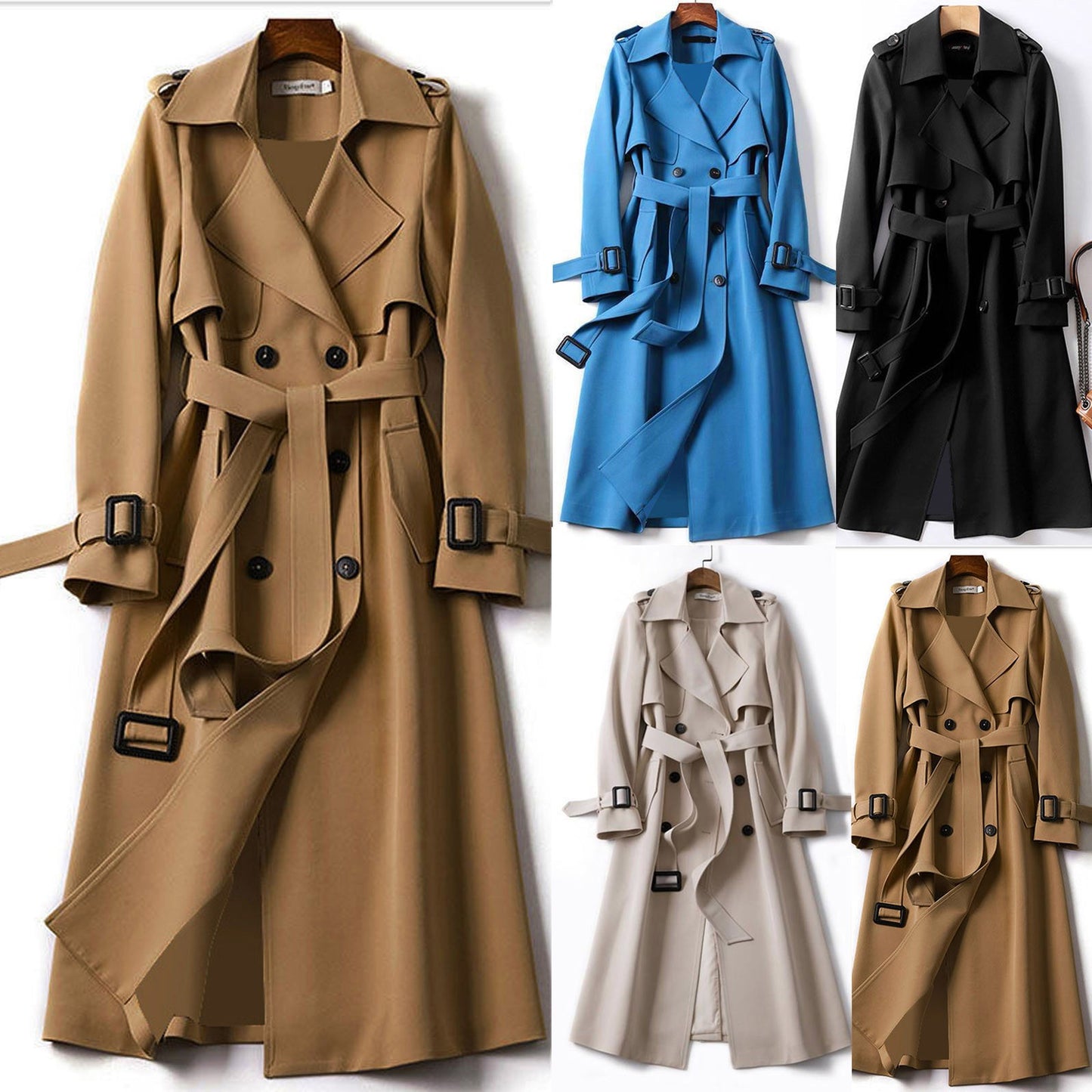 Women Trenchcoat 2023 New Autumn Overcoat Solid Slim Fit Elegant England Style Long Outerwear Windbreaker Ladies Trench Coat