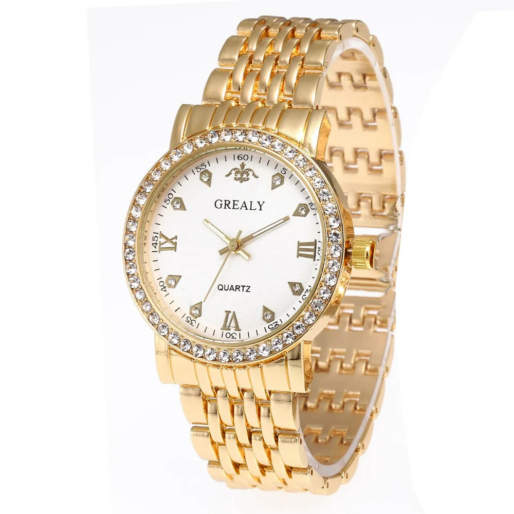 New Casual Golden Watch Ladies Creative Steel Women Watches Women Bracelet Watch Female Clock Lovers Wristwatch Relogio Feminino