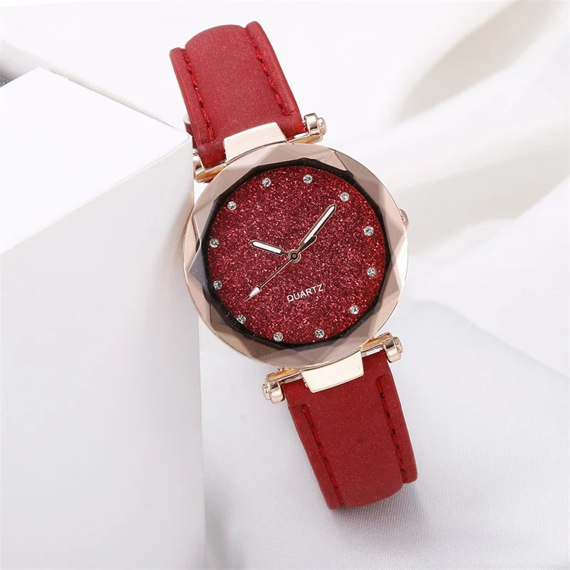 WOKAI high quality fashion casual ladies strap Quartz watch Student girl glow-in-the-dark waterproof clock retro