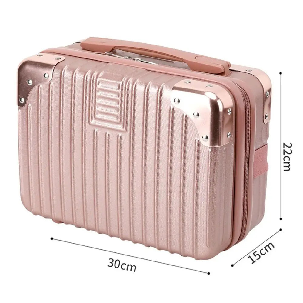 Fashion Simple Mini Travel Suitcase 14inch Cosmetic Box Hand Luggage Organizer Makeup Case Small Boarding Case With Metal corner