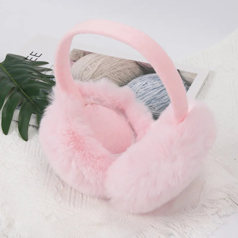 New Autumn Winter Soft Earmuffs Women Men Ear Keep Warmer Plush Solid Color Adjustable Foldable Ear Protection Muffs Earflap