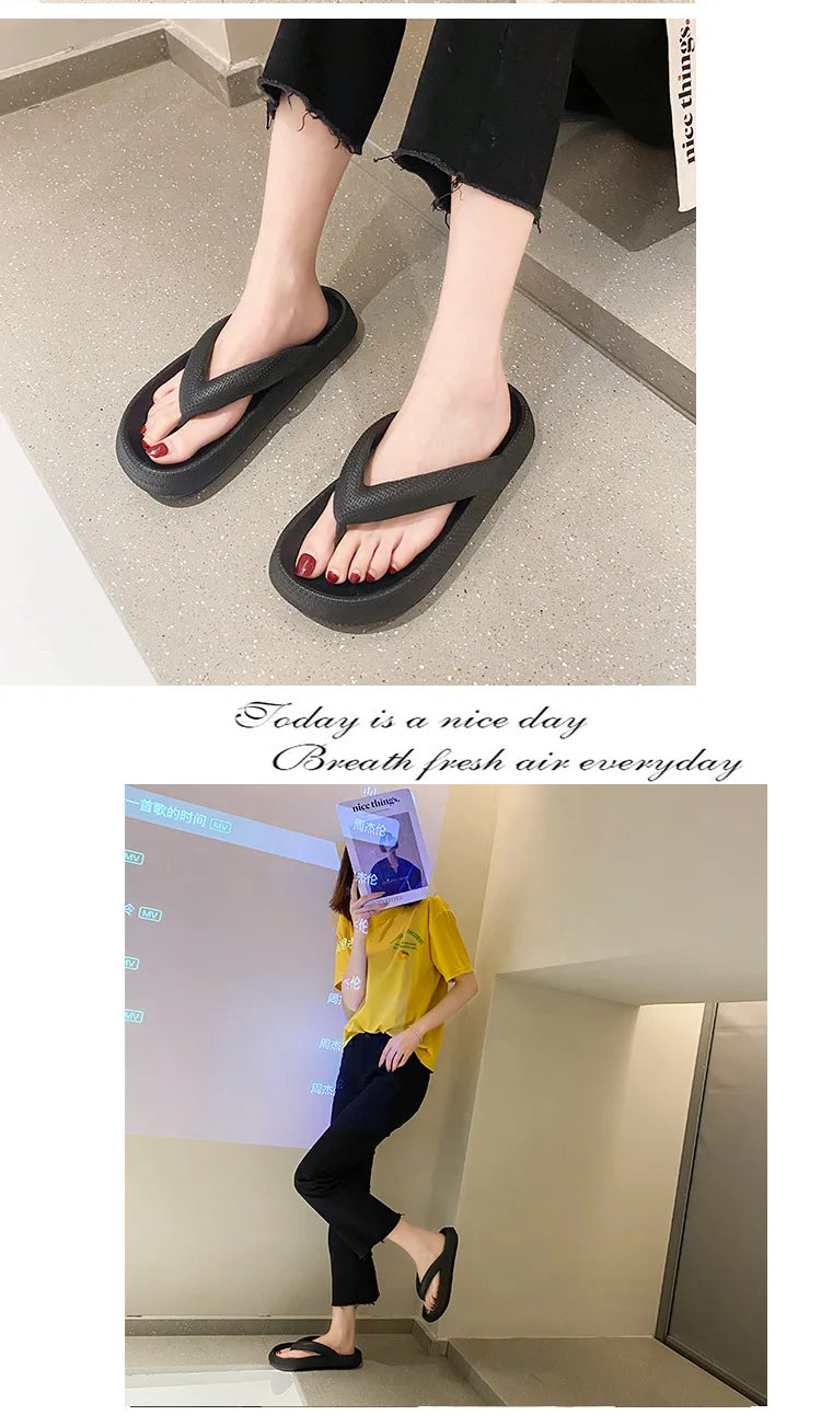 New Style Eva Flip-Flops Clamp Foot Non-Slip Outdoor Summer Soft Bottom Bathroom Couples Wear Flip-Flops Casual Platform Sandals