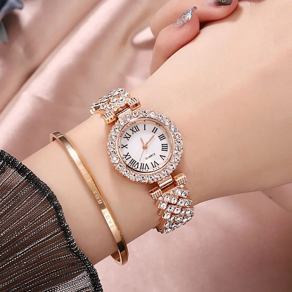 New stock! ! Women Bracelet Watches Steel belt Love Steel belt Rhinestone Quartz Wrist Watch Luxury Fashion Watch for women