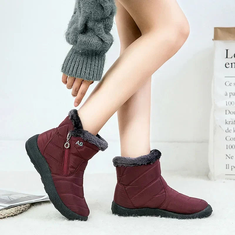 Women Boots Snow Keep Warm Shoes Woman Waterproof Platform Boots Zipper Boots Ladies Flat Fashion Botas Mujer Winter Boot Female