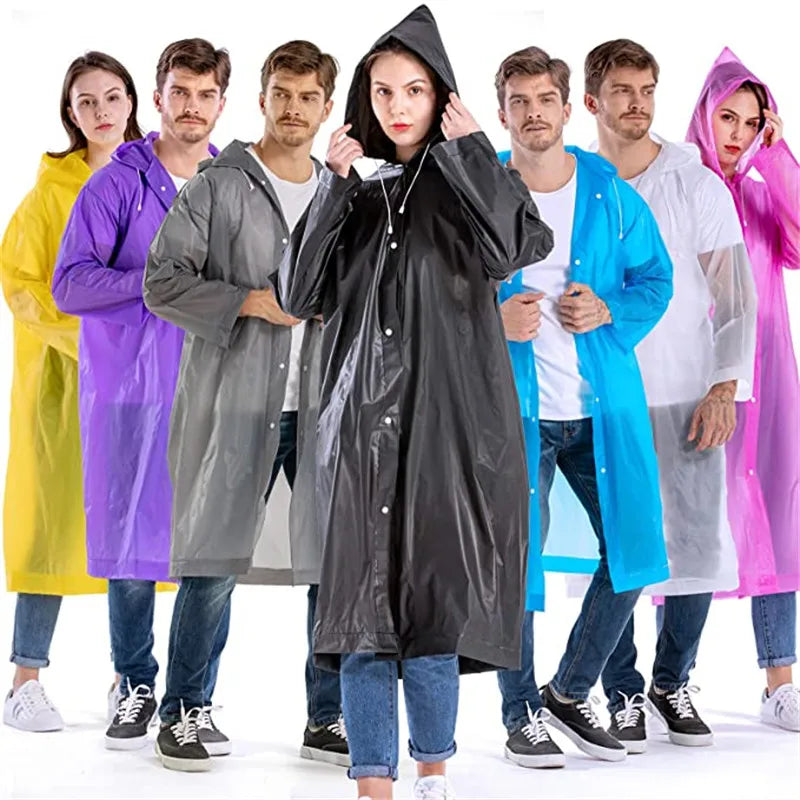 EVA Long Raincoat Unisex Male Women Rain Coats Poncho Suit Jacket Tourist Bike Ladies Running Hooded Hiking Rainwears Waterproof