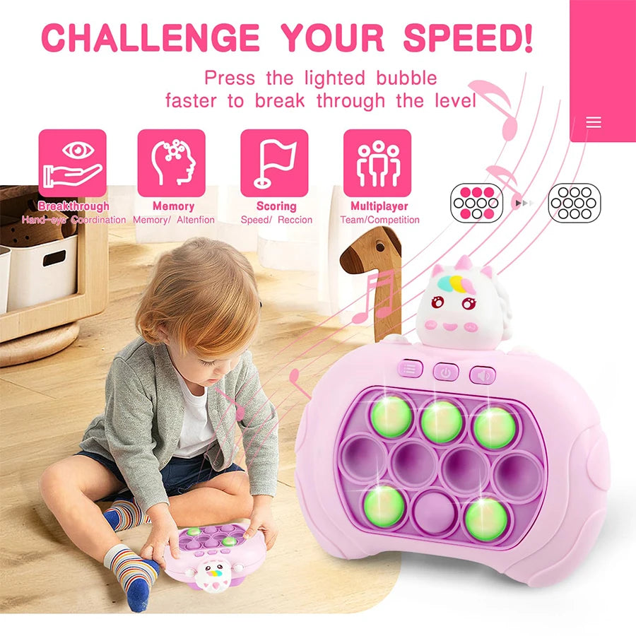 Electronic Push Pop Game – Pro Super Bubble Pop Light Up Antistress Fidget Toy for Kids & Adults, Birthday Gift