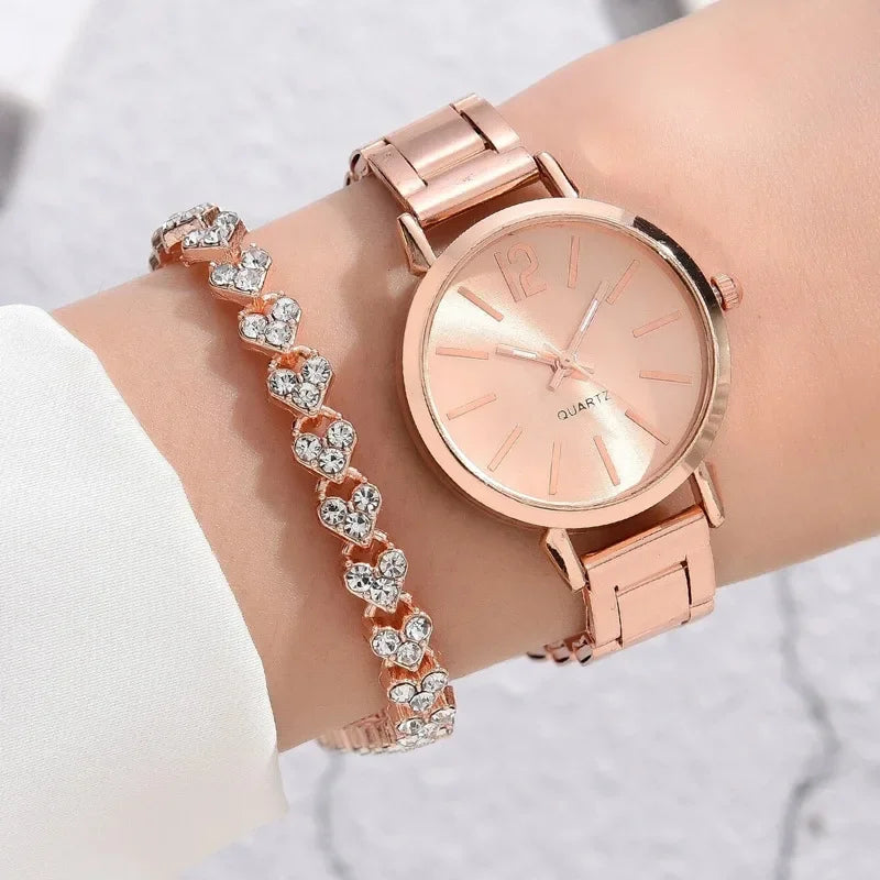 Women temperament Quartz Watches Steel Strap Simple numbers Watch for Women Fashion Leisure Matching Lady Gift Quartz Wristwatch