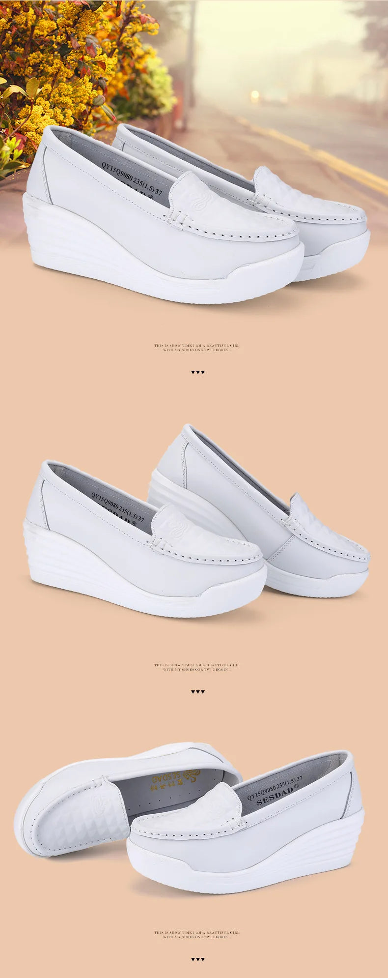 Women Wedge Platform Shoes Fashion Comfortable Increase Casual Slip-on Women's Loafers Summer Hollow Out Breathable Shoes