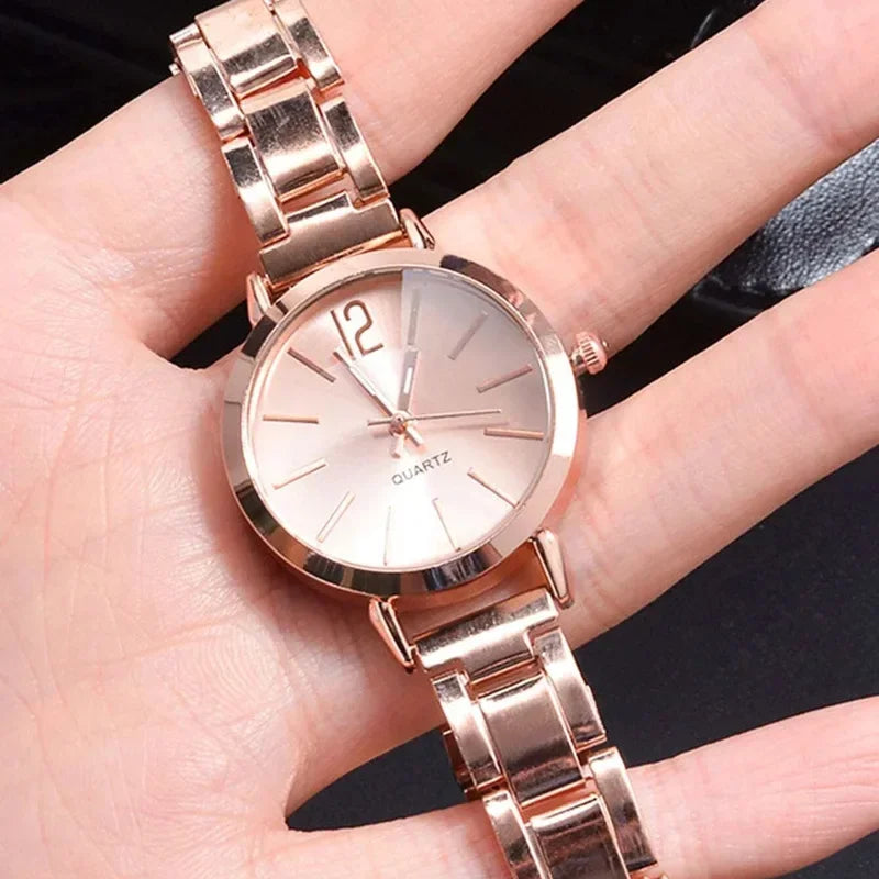 Women temperament Quartz Watches Steel Strap Simple numbers Watch for Women Fashion Leisure Matching Lady Gift Quartz Wristwatch