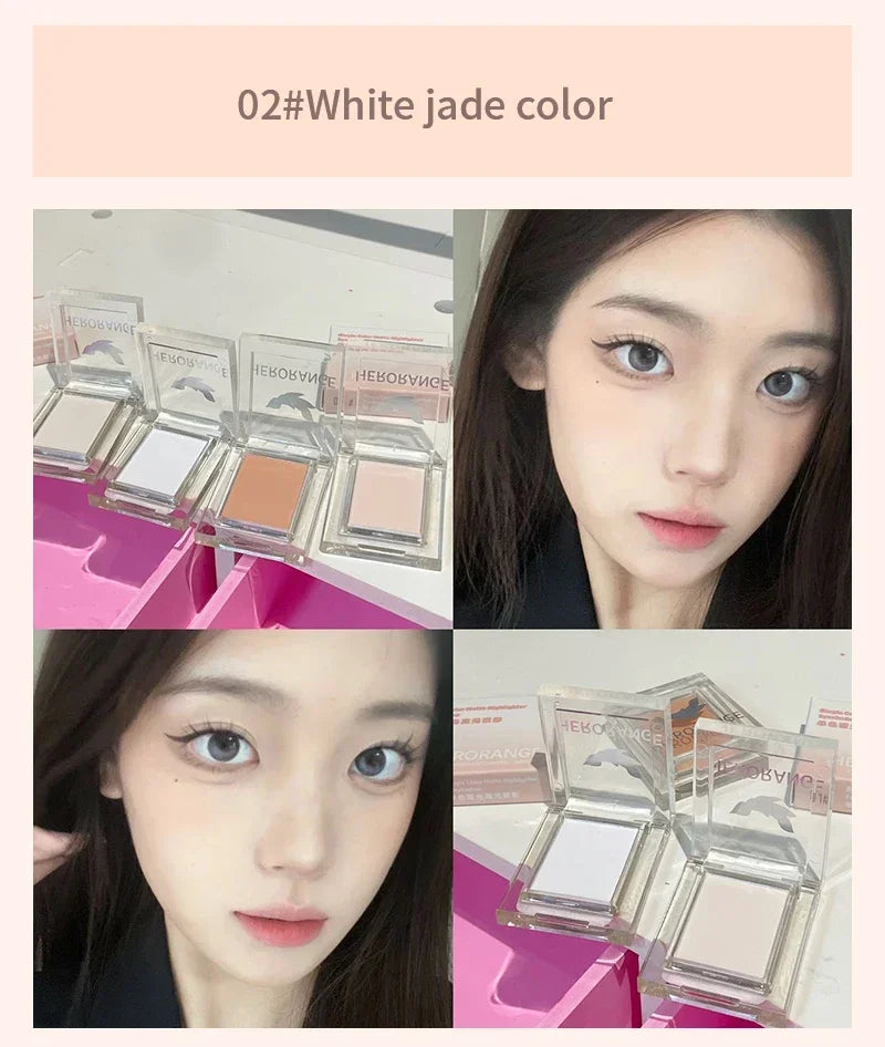 Monochrome Matte White Highlighter Palette Low Saturation 4 Color Face Matte Highlighte Eye Nose Eyeshadow Korea Makeup Cosmetic