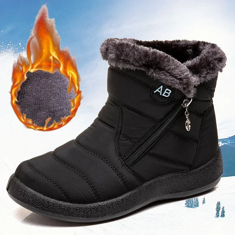 Women Boots Snow Keep Warm Shoes Woman Waterproof Platform Boots Zipper Boots Ladies Flat Fashion Botas Mujer Winter Boot Female