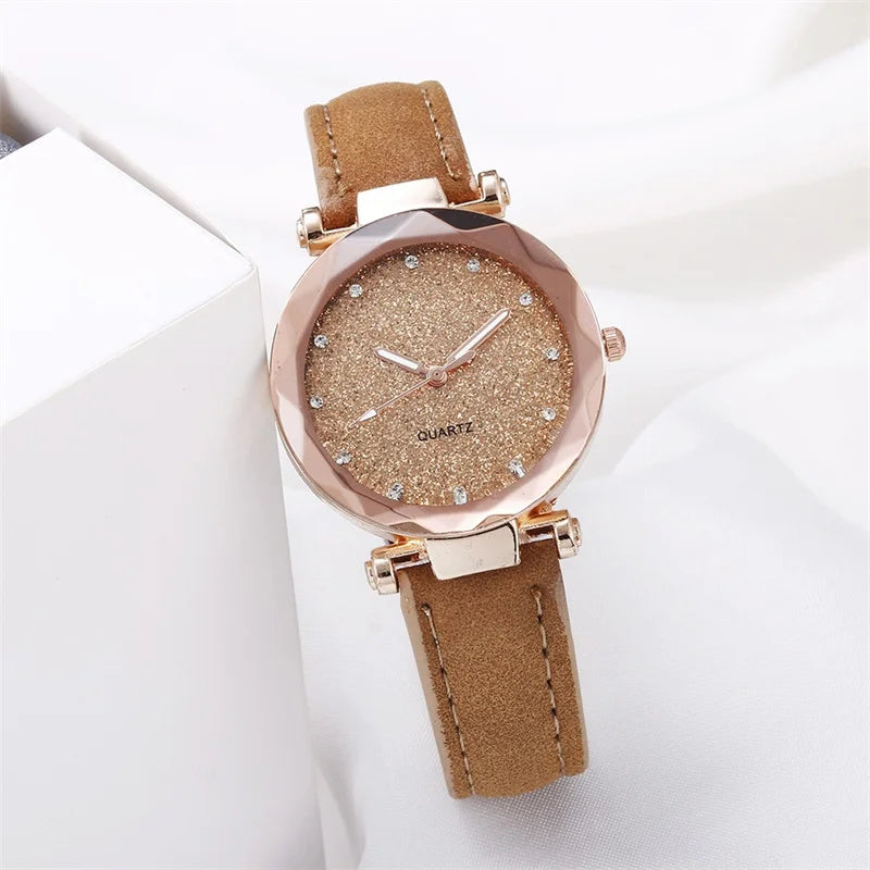 WOKAI high quality fashion casual ladies strap Quartz watch Student girl glow-in-the-dark waterproof clock retro