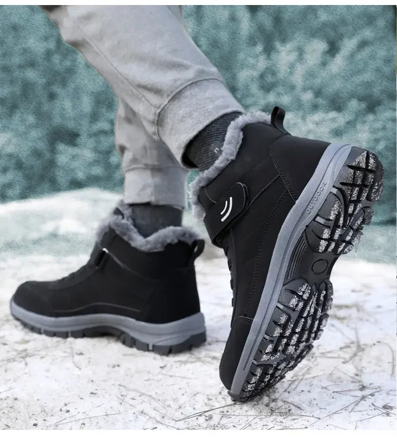 New 2024 Winter High Top Mountaineering Cotton Shoes for Elderly Hiking Warm Snow Boots Size 36-45 Zapatillas Hombre Men Shoes