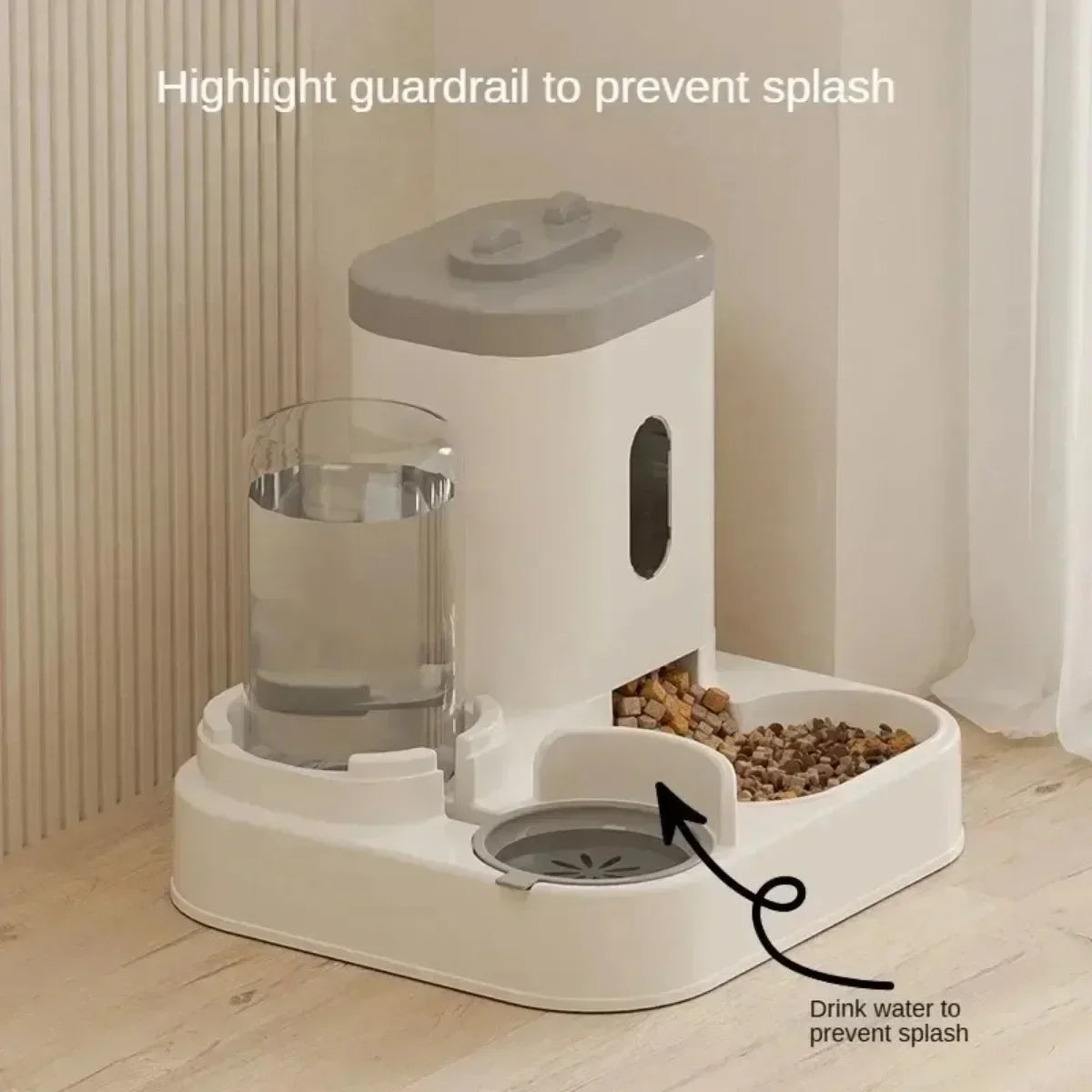 Automatic Pet Feeder with Water Fountain – Large Capacity Dog & Cat Food Dispenser, Puppy Food Storage Bowl