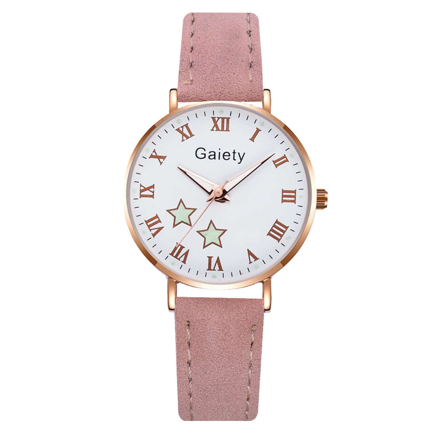 Star Printed Small Dial Quartz Watch Temperament Ladies Suede Belt Watch Waterproof Luminous Quartz Watch Reloj Para Mujer