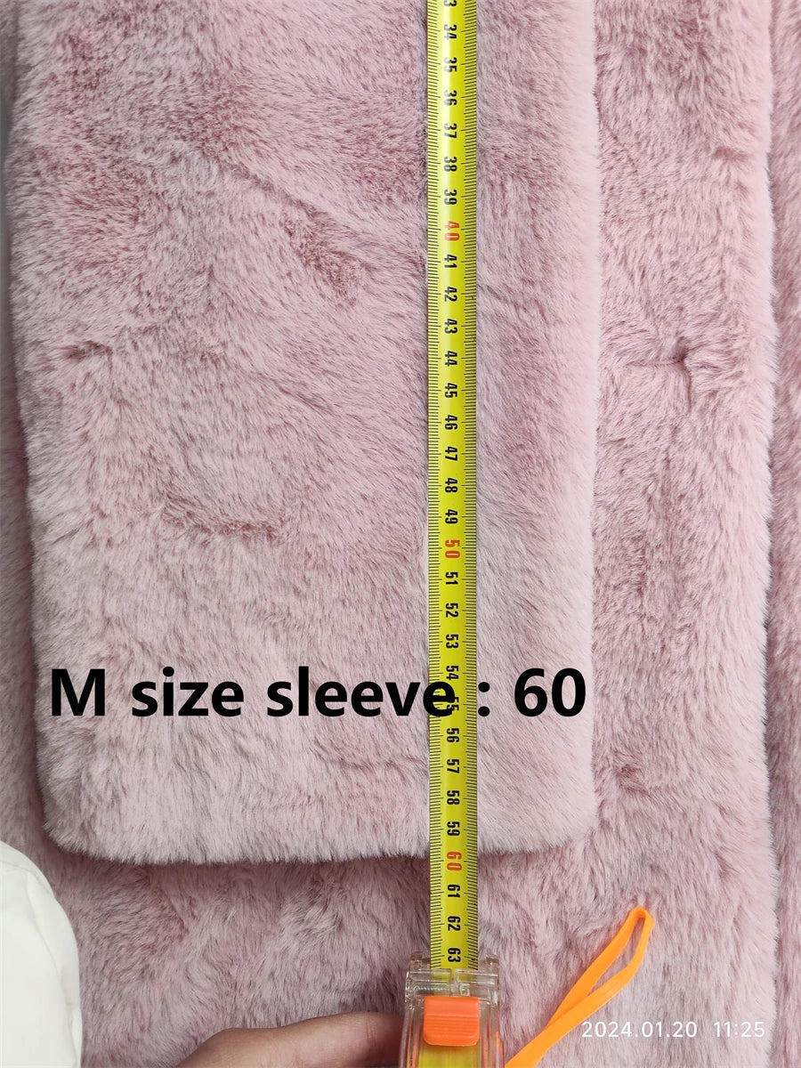 Thicken Warm Long Faux Fur Jackets Loose Warm Imitate Mink Coats Korean Winter Furry Padding Outerwear Women Luxury Overcoat