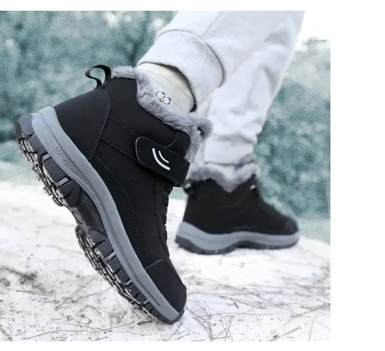 New 2024 Winter High Top Mountaineering Cotton Shoes for Elderly Hiking Warm Snow Boots Size 36-45 Zapatillas Hombre Men Shoes