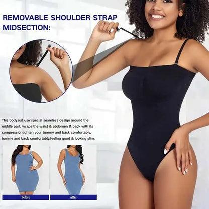 Strapless Thong Bodysuit – Bustier Tube Top, Seamless Tummy Control Shaper