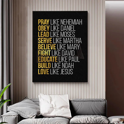 Christian Bible Wall Art – Inspirational Canvas Poster Print for Home, Office, or Studio Decor, Frameless