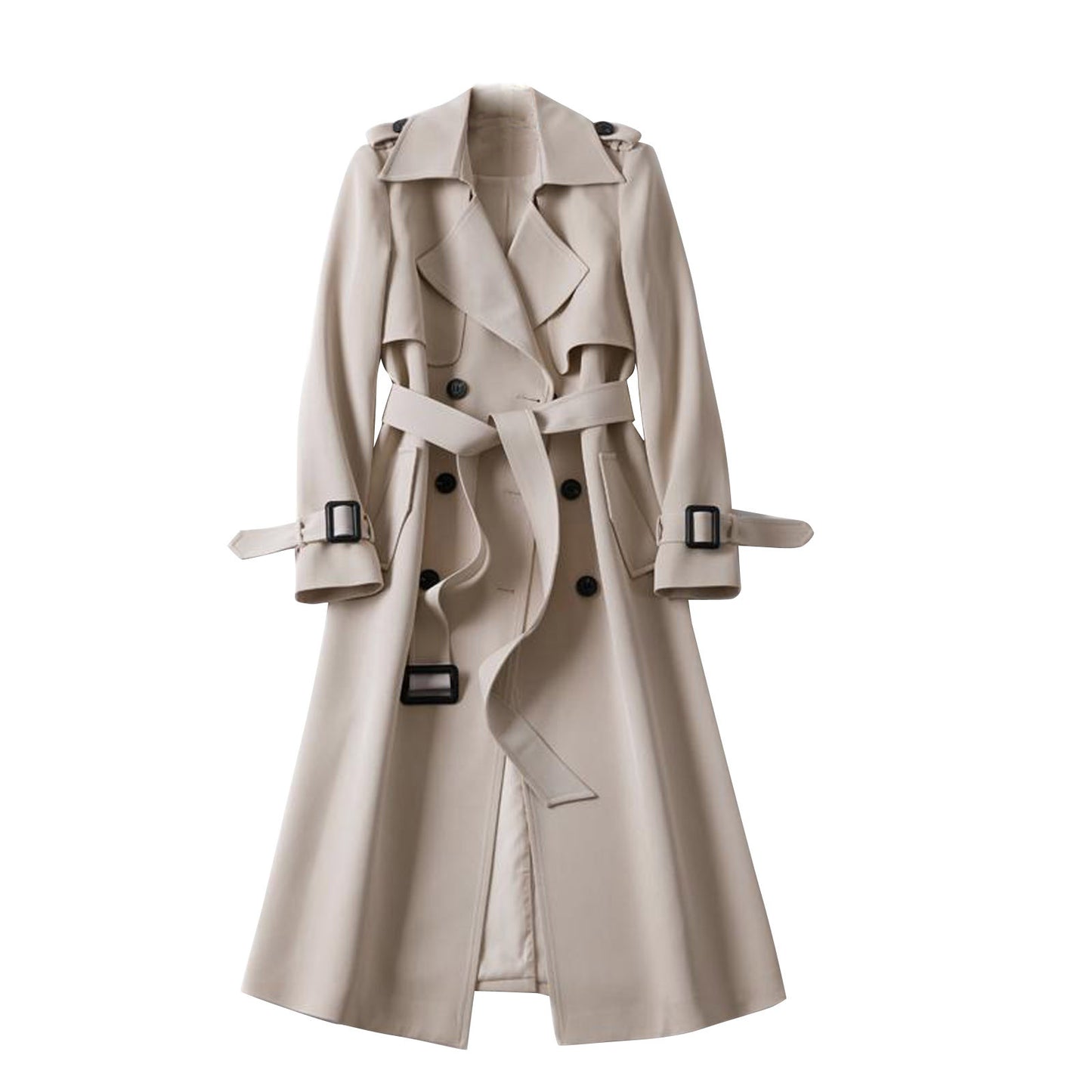 Women Trenchcoat 2023 New Autumn Overcoat Solid Slim Fit Elegant England Style Long Outerwear Windbreaker Ladies Trench Coat