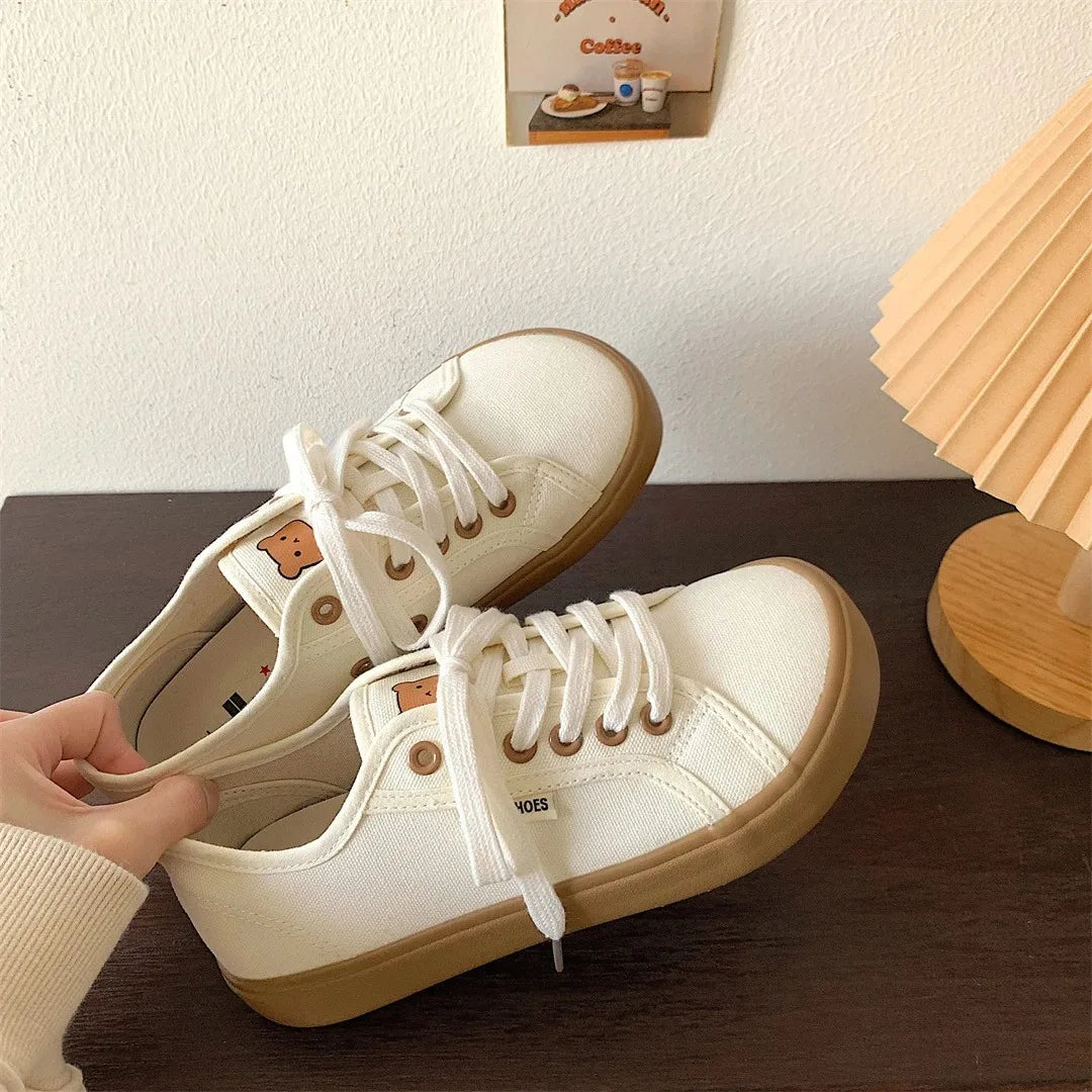 Summer Student Girl Canvas Shoe 2024 Breathable Thin Section Thick Bottom Casual Sneakers Fashion Versatile Women Shoes Sneakers