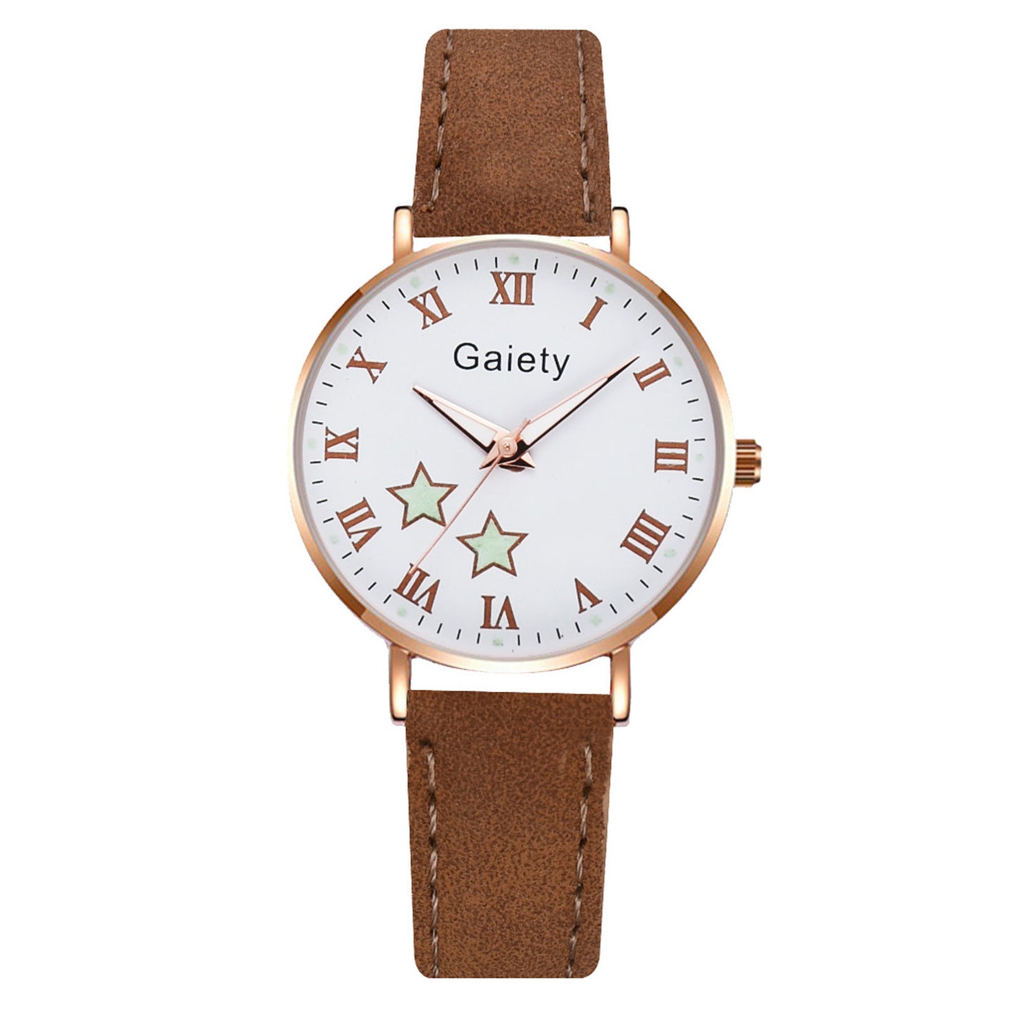 Star Printed Small Dial Quartz Watch Temperament Ladies Suede Belt Watch Waterproof Luminous Quartz Watch Reloj Para Mujer