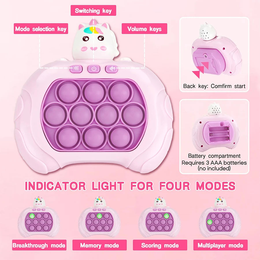 Electronic Push Pop Game – Pro Super Bubble Pop Light Up Antistress Fidget Toy for Kids & Adults, Birthday Gift