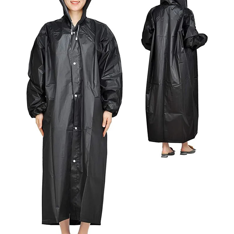 EVA Long Raincoat Unisex Male Women Rain Coats Poncho Suit Jacket Tourist Bike Ladies Running Hooded Hiking Rainwears Waterproof