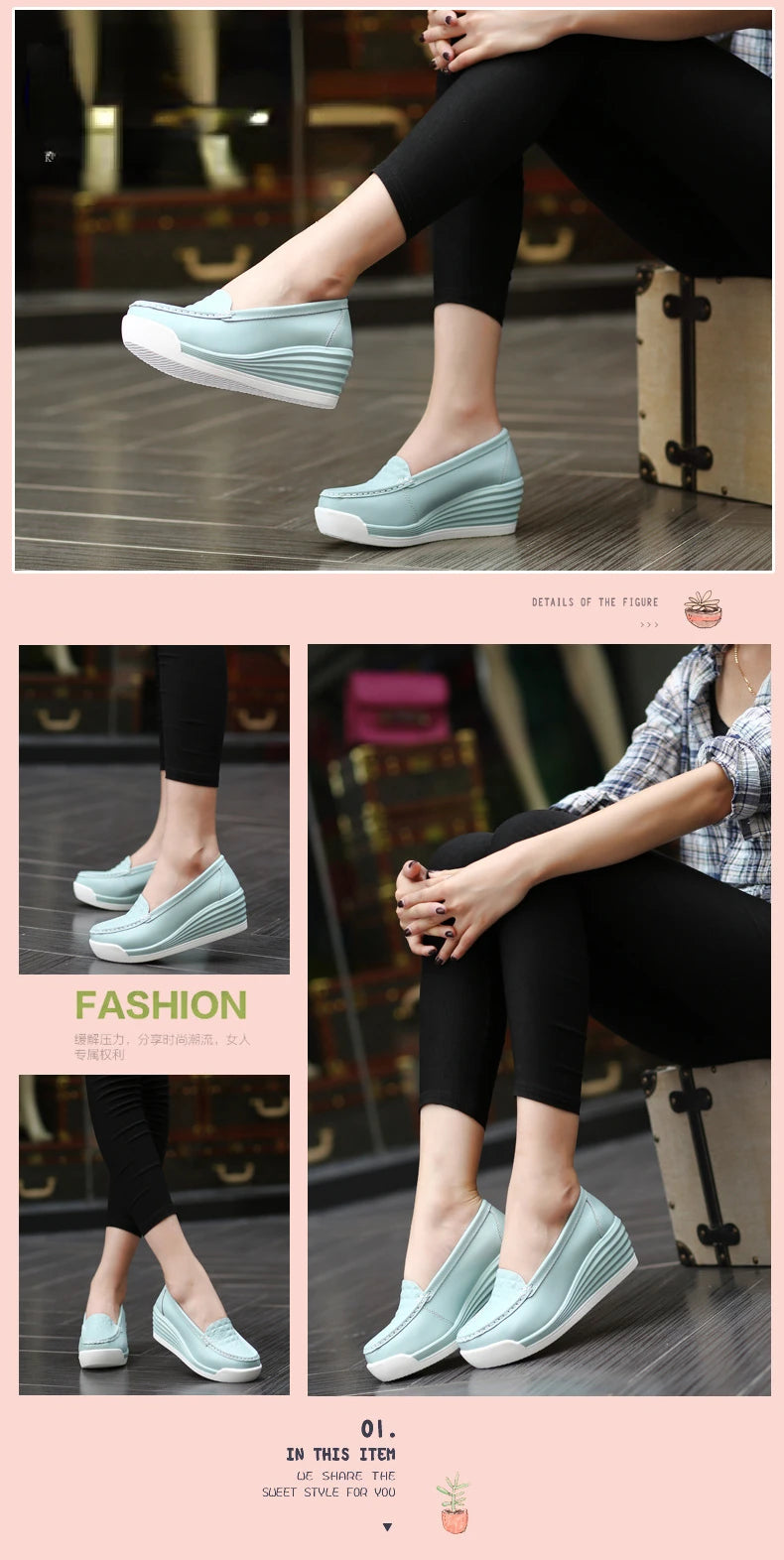 Women Wedge Platform Shoes Fashion Comfortable Increase Casual Slip-on Women's Loafers Summer Hollow Out Breathable Shoes