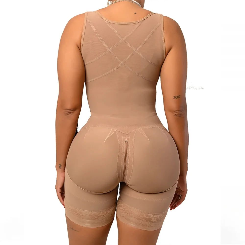 Fajas Colombianas Open chest button shaping jumpsuit high Compression One piece Shapewear Women Slimming full Body Shaper