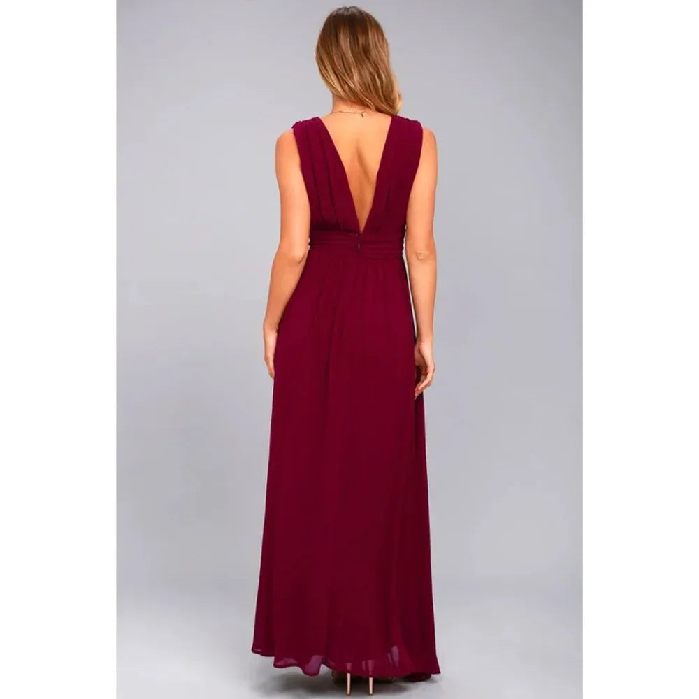 Sexy backless maxi summer dress women mesh long bodycon red Christmas party dress bridesmaid evening dresses