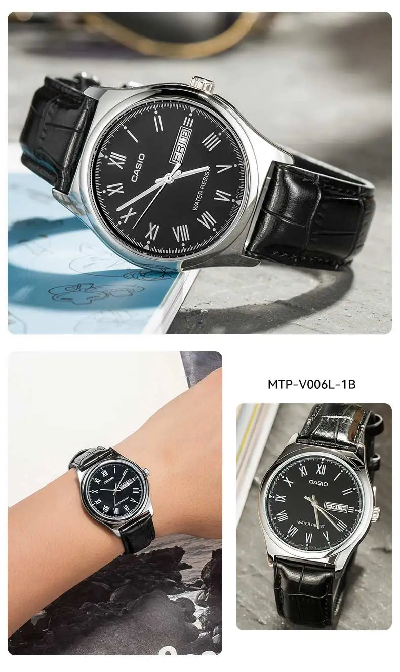 Casio MTP-1183A Women Watch Steel Belt Leather Leisure High Luxury Business Date Simple Diamond Face Quartz Watch Men Watch