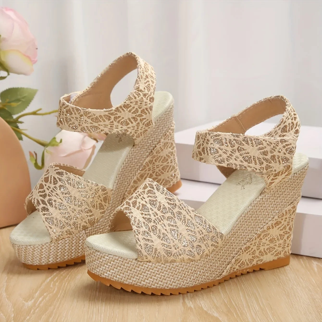 Wedge Sandals Women Summer Shoes Peep Toe Platform Sandals Luxury Designer Shoes Heels Women Sexy Party Dress Women Sandalias