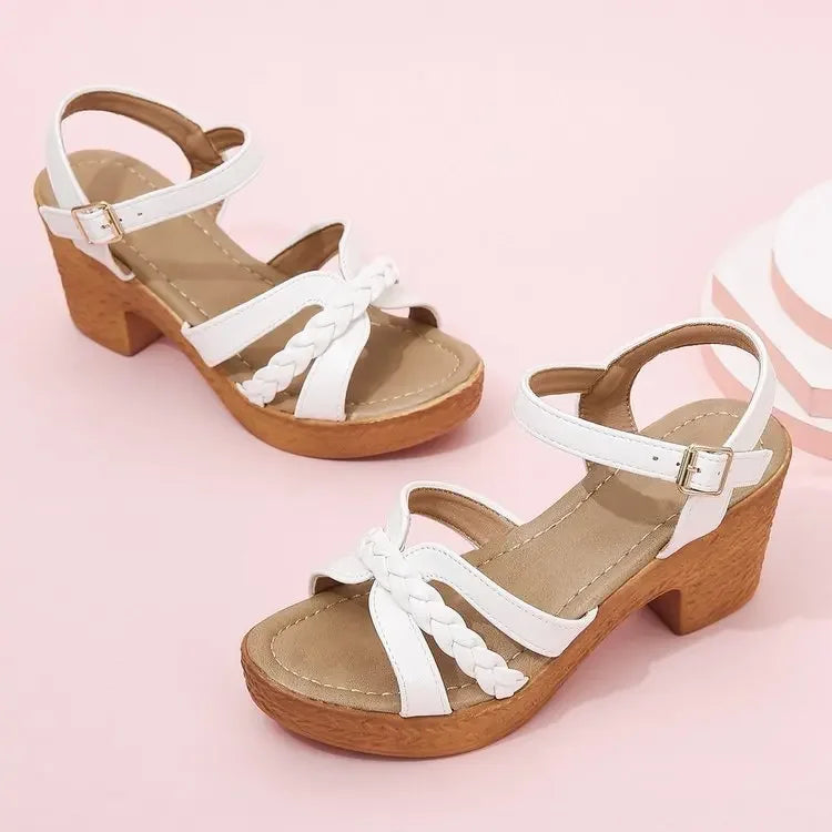 2023 Shoes for Women Summer Fashion Ankle Strap Women's Chunky Heel Sandals Vintage Dress Open Toe Ladies Platform Sandals