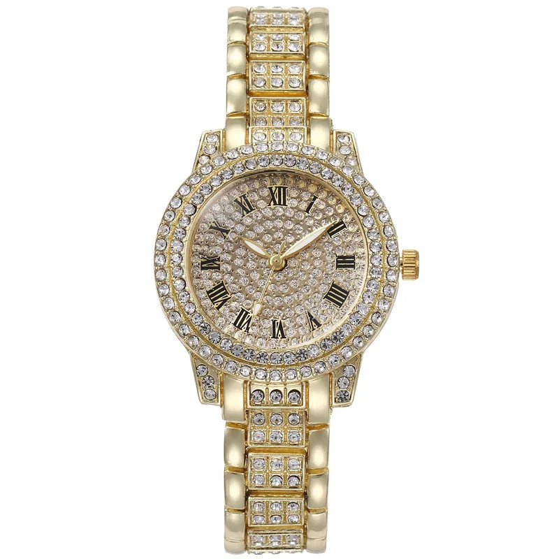 UTHAI H57 Women's Watch Vintage Diamond Ribbon Watches Gold Bracelet Accessories Woman's Fashion Quartz Wristwatch Clock