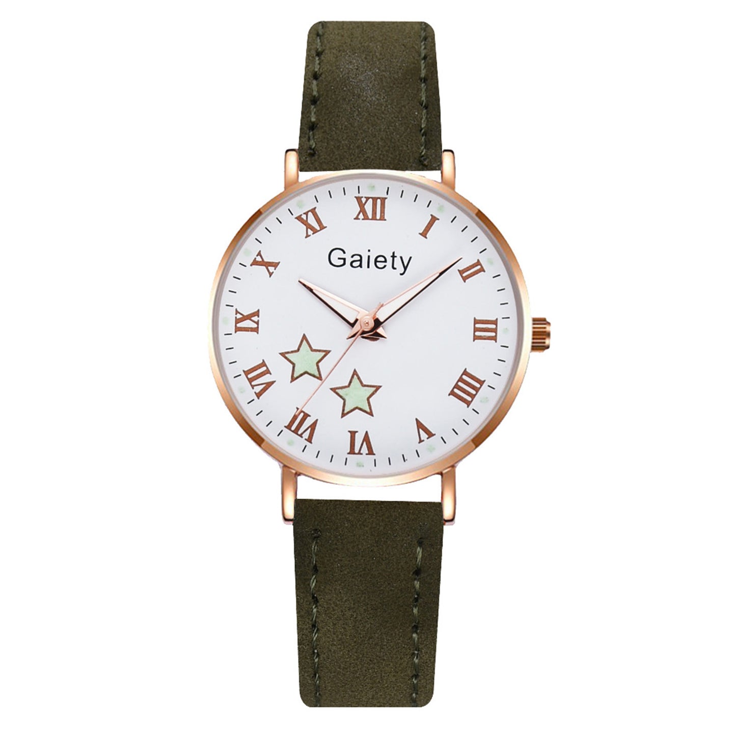 Star Printed Small Dial Quartz Watch Temperament Ladies Suede Belt Watch Waterproof Luminous Quartz Watch Reloj Para Mujer