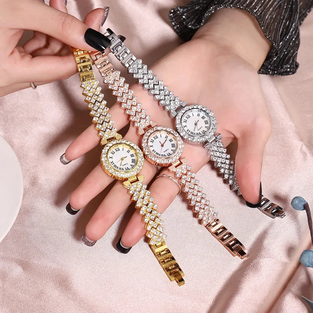 New stock! ! Women Bracelet Watches Steel belt Love Steel belt Rhinestone Quartz Wrist Watch Luxury Fashion Watch for women