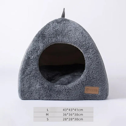 Triangle Cat Nest – Closed Cat House, Warm & Thickened Pet Bed for Cats and Small Dogs, Cozy Cat Tent