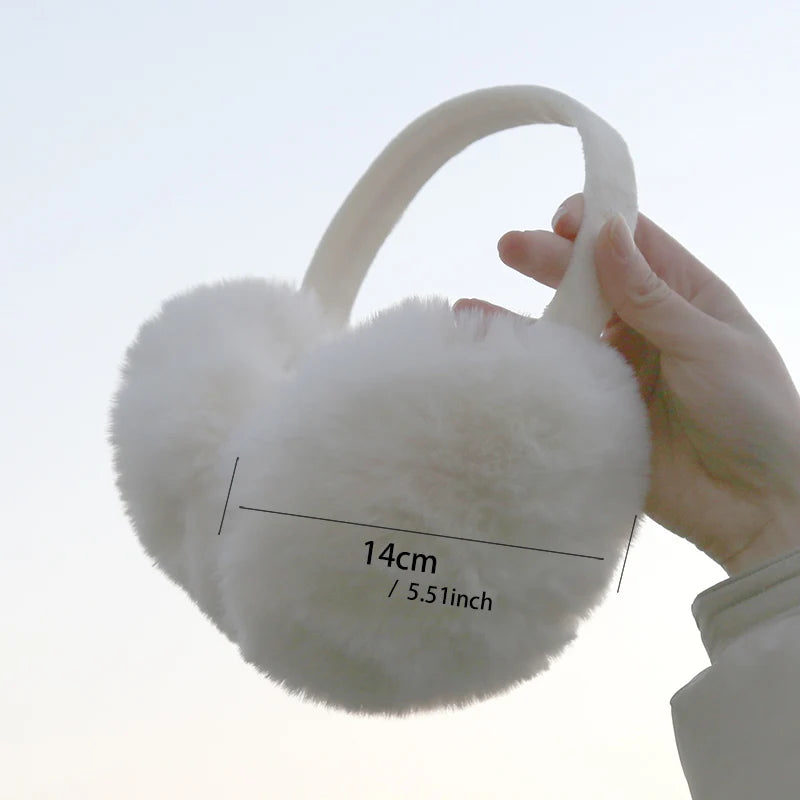 New Autumn Winter Soft Earmuffs Women Men Ear Keep Warmer Plush Solid Color Adjustable Foldable Ear Protection Muffs Earflap