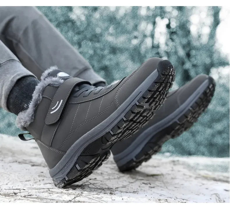 New 2024 Winter High Top Mountaineering Cotton Shoes for Elderly Hiking Warm Snow Boots Size 36-45 Zapatillas Hombre Men Shoes